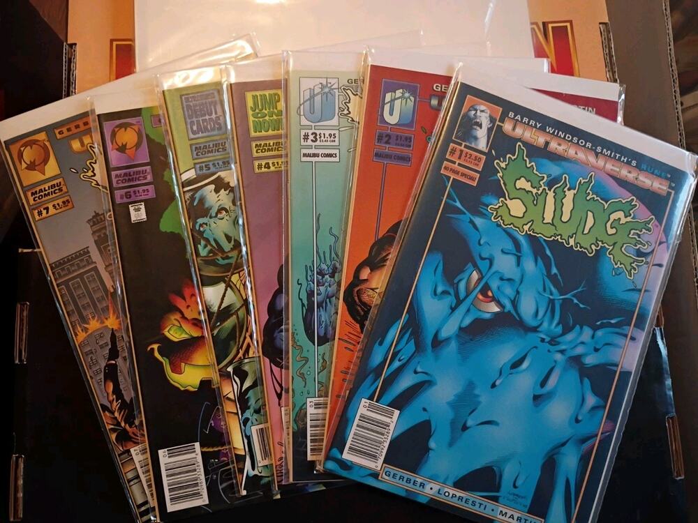 Malibu SLUDGE #1 2 3 4 5 6 7 Steve Gerber Ultraverse (VF to NM) Run Of 7